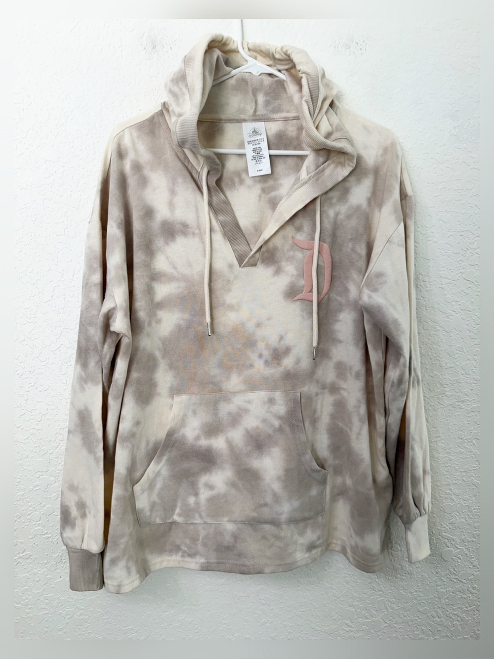 Disney - Tie-Dye Hooded Pullover with Pink 'D' Accent - XL